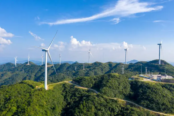 Photo of China's alpine aerial photography wind turbine