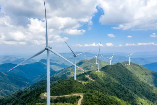Photo of China's alpine aerial photography wind turbine