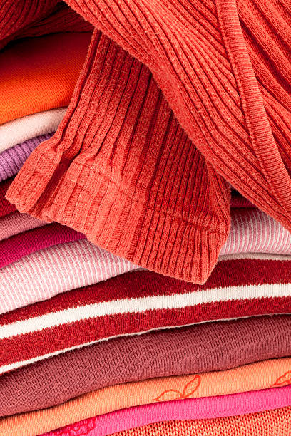 istock Close Up of Piled T-shirts 141179864