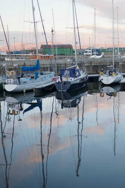 istock Boat moored in marina at Greenock Inverclyde 1411798749