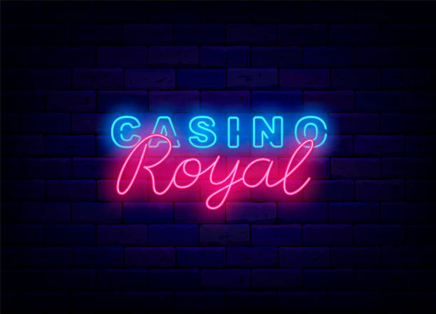 istock Casino royal neon sign. Gambling design. Jackpot concept on brick wall. Winning idea. Vector stock illustration 1411800158