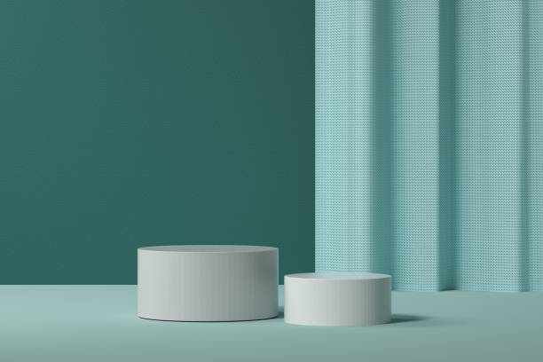 istock 3D rendering of dark green virtual product display platform 1411801005