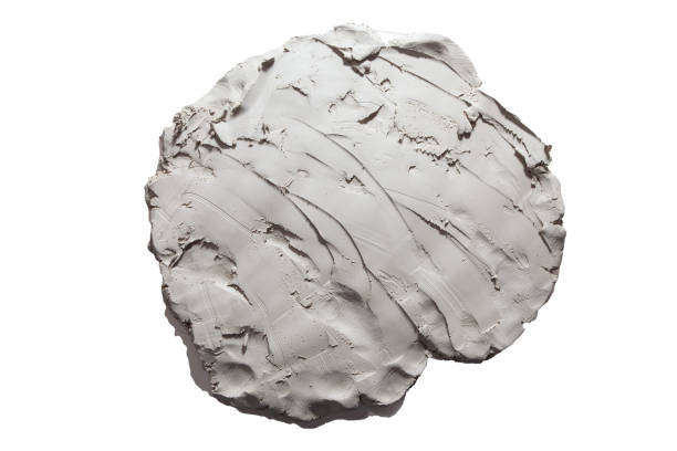 laje de argila isolada em fundo branco - clay - fotografias e filmes do acervo