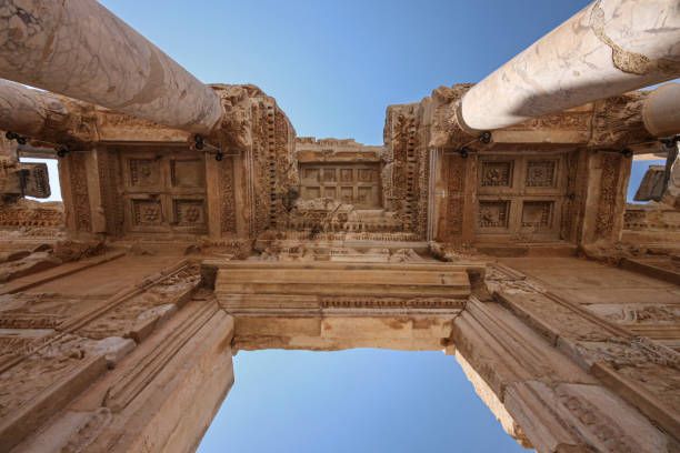 istock Selcuk, Izmir, Turkey - 2012 August 12: Celsius Library in ancient city Ephesus (UNESCO World Heritage List, 2015) 1411806813