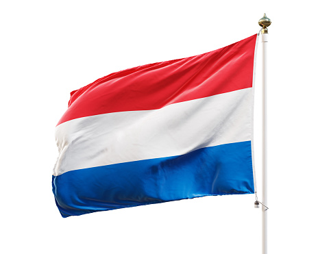 Flag of Netherlands isolated on white background. Clipping path included.