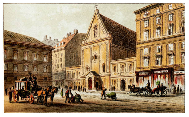 austria, wiedeń, kościół kapucynów - place of burial illustrations stock illustrations