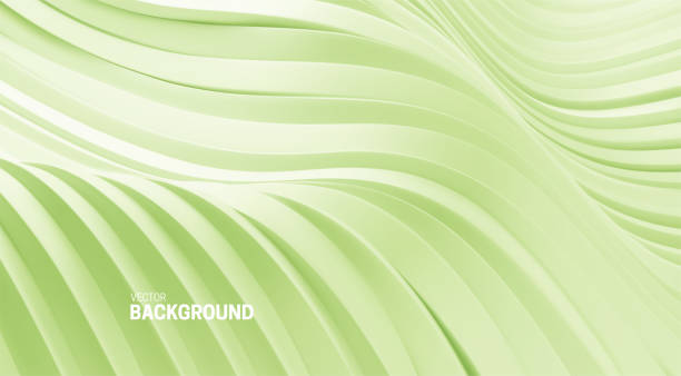 istock Mint green abstract background of 3d curvy stripes 1411812623
