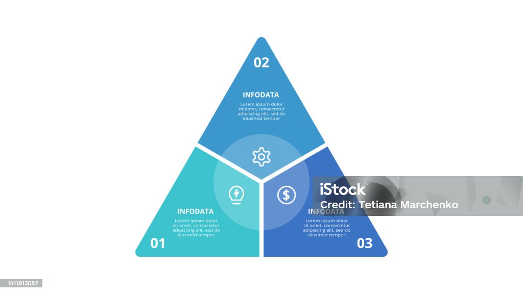 Triangle With 3 Elements Infographic Template For Web Business ...