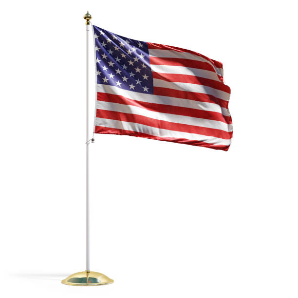 istock USA flag on the white background, isolated with clipping path. 3D illustration. 1411814416
