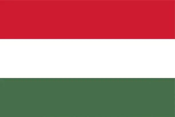 Vector illustration of Flag of Hungary vector illustration.