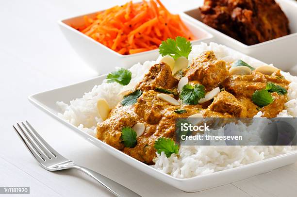 Lamb Curry With Rice Stock Photo - Download Image Now - Basmati Rice, Bhaji, Carrot