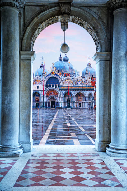 The St. Marks Cathedral at sunrise in Venice, Italy