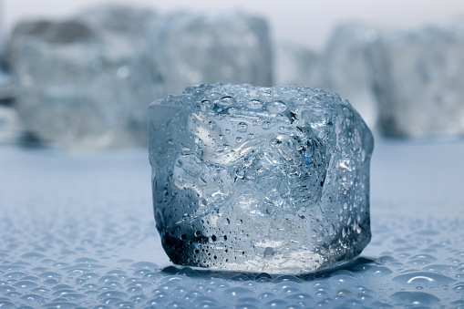 Ice cubes isolated on black. 3D Render.