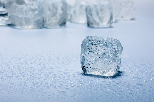 Ice cubes (Clipping Path) isolated on the white background