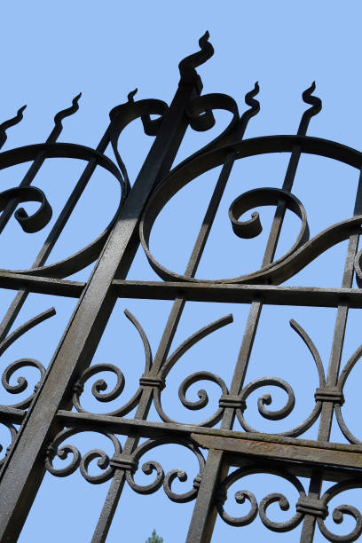 istock Detail of ancient wrought iron gate 1411833388