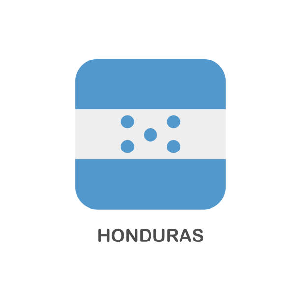 Simple Flag of Honduras - Vector Square Flat Icon Flag of Honduras - Vector Square Flat Icon hondurian flag stock illustrations
