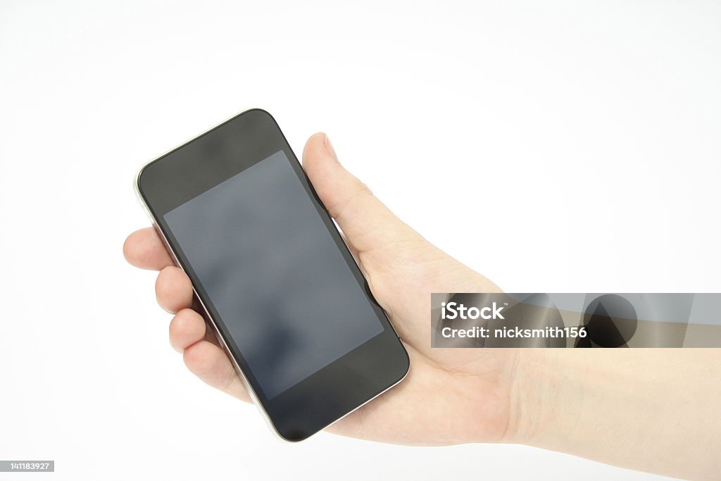 Tenendo Smartphone telefono cellulare in mano - Foto stock royalty-free di Applicazione mobile