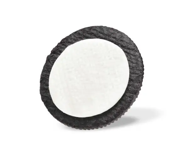 Half of chocolate cookies and cream isolated on white background.