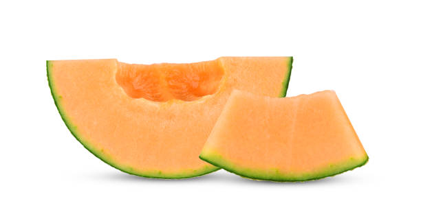 istock Sliced of fresh cantaloupe melon isolated on white 1411840055