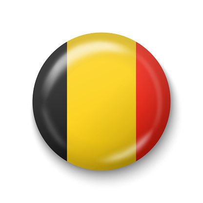 Belgium Flag - Round Glossy Icon. Vector Illustration.