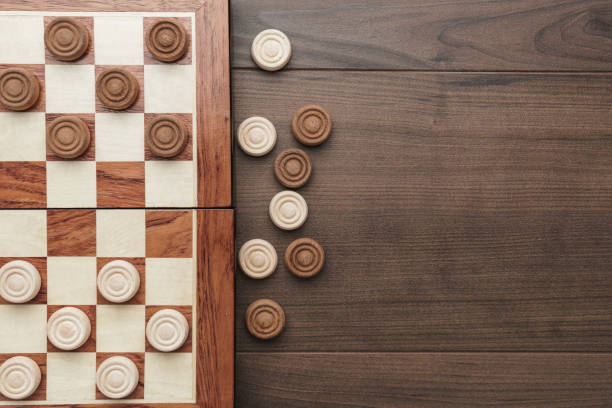 wooden draughts game