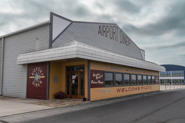 Exterior of the Airport Diner, located at the Hangar Hotel stock photo
