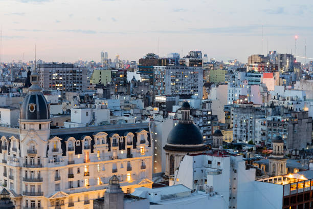 Buenos Aires Cityscape from Above in Late Afternoon stock photo