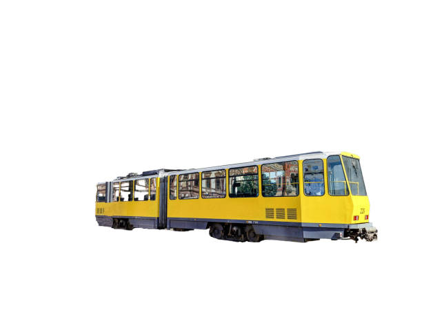 istock Tram in Oradea city isolated on white background 1411858749
