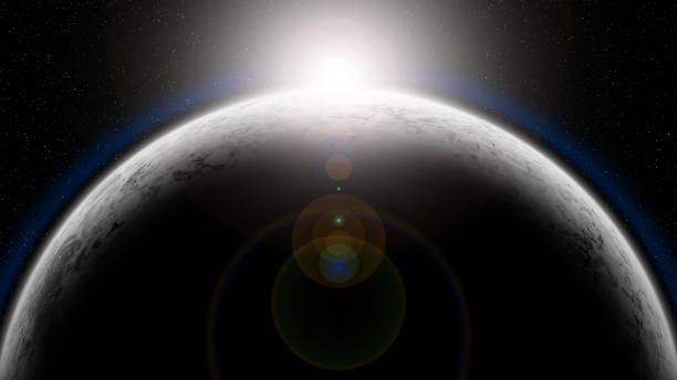 istock Cinematic frozen alien planet covered in snow and ice 1411861102