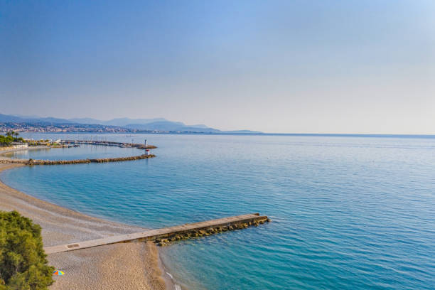 istock Aerial view on a beach in the morning. 1411863023