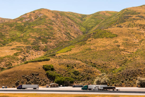 istock Truck parking in a mountains 1411867727