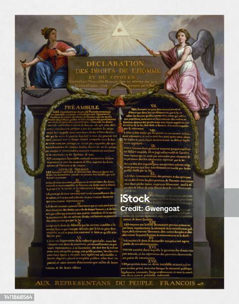 1789 Erklärung Der Menschen Und Bürgerrechte Erklärung Der Menschen Und Bürgerrechte 1789 Stock Vektor Art und mehr