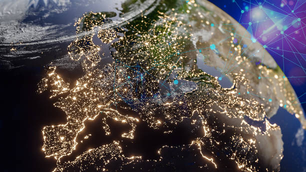 istock Planet Earth At Night Global Connections, 1411868883