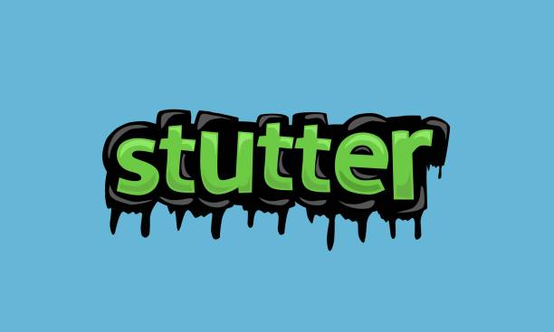 ilustrações de stock, clip art, desenhos animados e ícones de stutter background writing vector design - glitch stutter