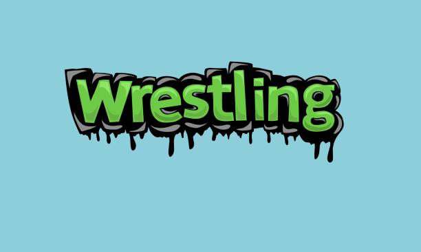 ilustrações, clipart, desenhos animados e ícones de projeto de vetor de escrita de fundo wrestling - wrestling mat