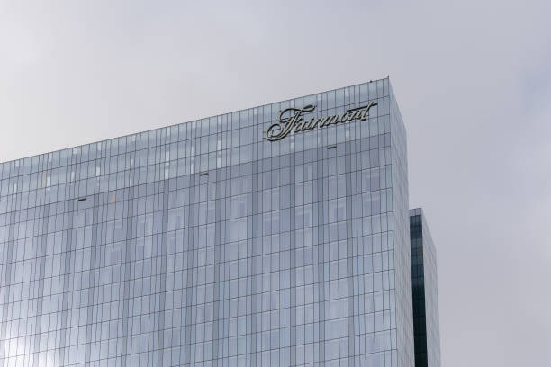 Austin, Texas, USA - March 17, 2022: Fairmont Austin hotel in Austin, Texas, USA. Fairmont Hotels and Resorts is a global chain of luxury hotels headquartered in Toronto.