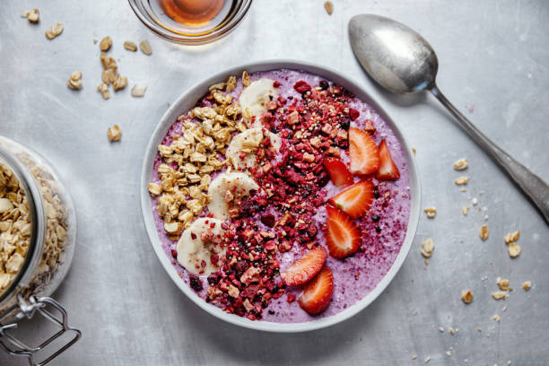 istock Fruity healthy muesli bowl on table 1411881876