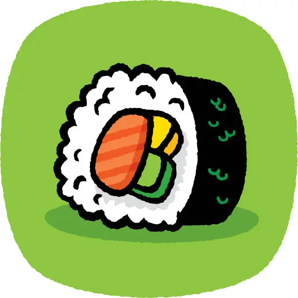 Vector illustration of Sushi Doodle 7