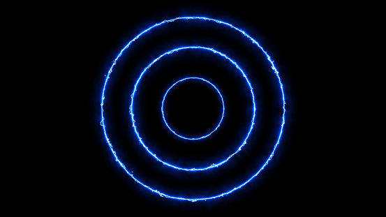 Blue Arc reactor Light Concentric Circles texture effect illustration design art background.