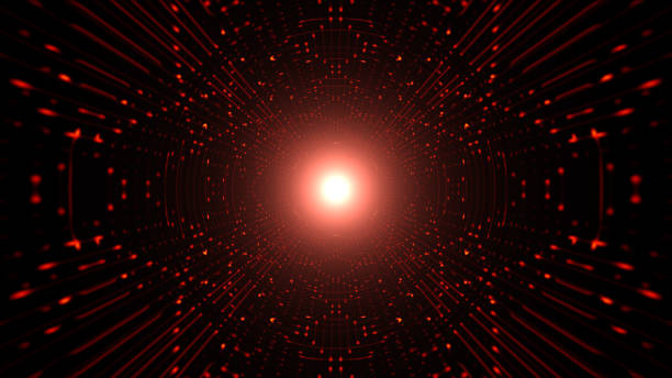 istock Glow Red Light Geometric Line Art VJ Background 1411889299