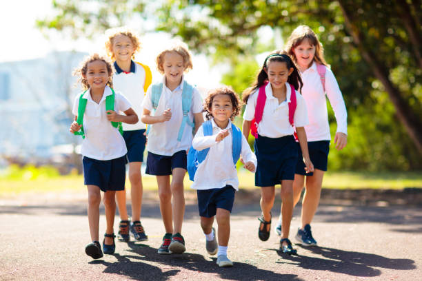 istock Kids back to school. Group of children. 1411895310