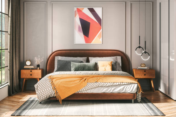 istock Cozy Scandinavian Style Bedroom 1411895403