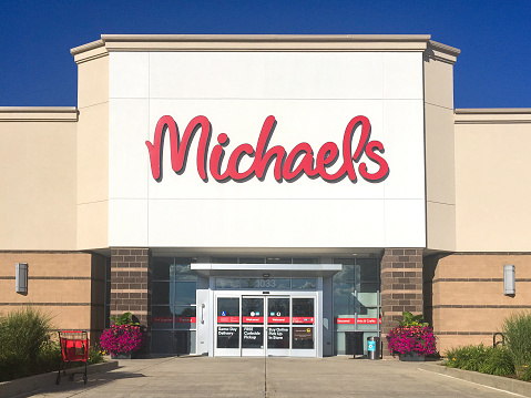 Mount Prospect, USA - July 29, 2022: Michaels is a popular chain store that sells arts and crafts in the US and Canada. This store is in the old Randhurst shopping center