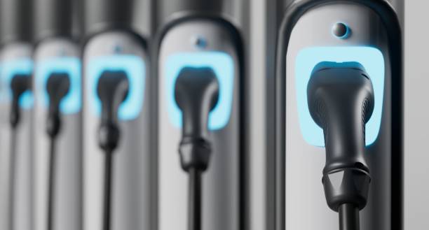 batteria a stato solido per veicoli elettrici ev, nuove batterie di ricerca e sviluppo con accumulo di energia elettrolitica solida per l'industria automobilistica - piombo metallo foto e immagini stock