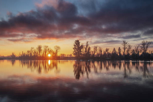 istock Swan Lake Sunrise 1411914336
