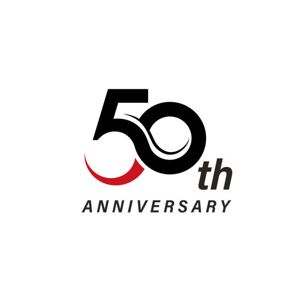 50th anniversary emblem design template on white background Vector illustration number 50 stock illustrations