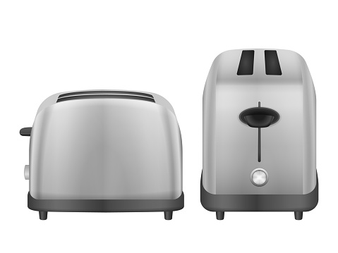 Toaster set on a white background. Vector illustration.