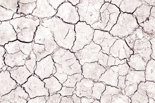 istock Drought season top view with cracked ground background 1411937752
