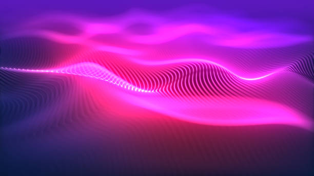 istock Particles wave Cyber or technology background. Abstract seamless loop of mesh glowing red dots digital luxurious sparkling wave particles flows background, Motion of digital data flow. 1411939255