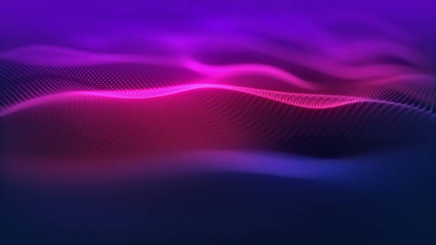 istock Particles wave Cyber technology background loop. Abstract seamless animation of mesh glowing dots digital luxurious wave particles flows background, Motion of digital data flow. 1411939259